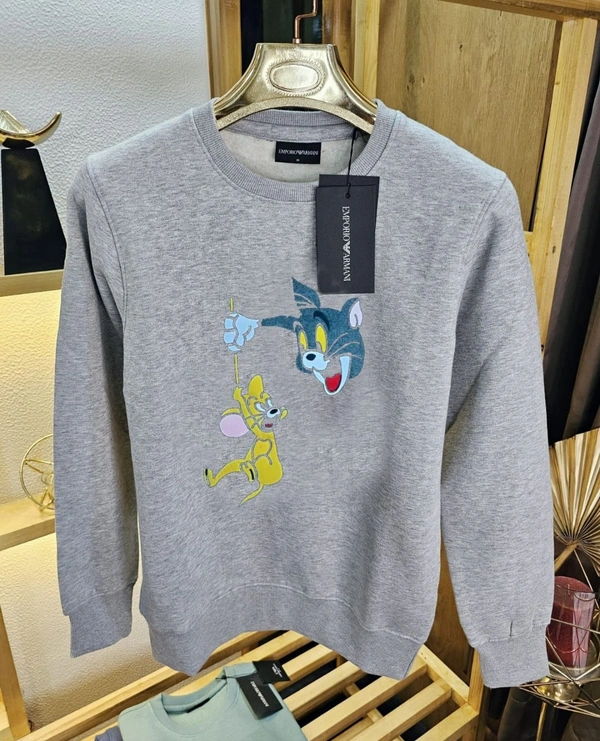 Tom nd jerry     VERY Premium Quality Tom and Jerry  Sweatshirt - L 40, Silver