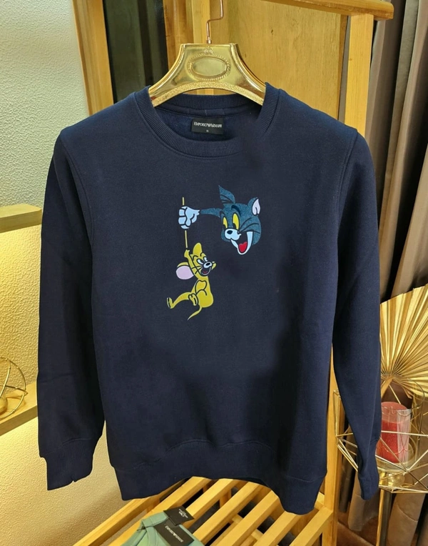  Tom nd jerry     VERY Premium Quality Tom and Jerry  Sweatshirt - L 40, Silver