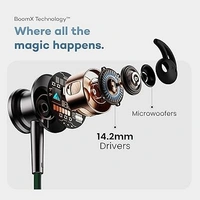 Audio FXCharge Wireless in Ear Bluetooth Neckband with ENC Mic, 32H Playtime, Type-C Fast Charging (5Mins=7.5Hrs Playtime), Dual Pairing, Made in India, Biggest 14.2mm Drivers Ear Phones (Green) - FXCharge Green