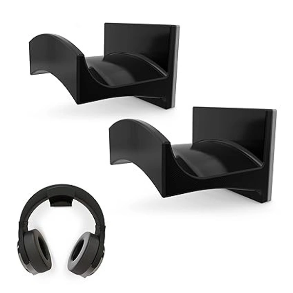 Cradle Large - 2PK - Headphone Stand Holder, Universal Hanger for Sennheiser, Sony, Bose, Beats, AKG, Audio-Technica, Gaming Controller, Cables, Gamepad & Other Gaming Accessories Hook - Black