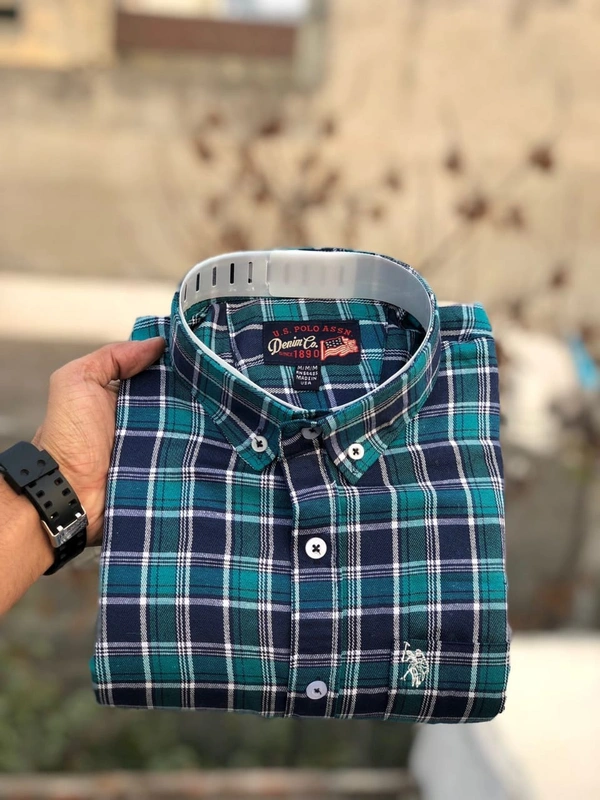 US POLO  SHIRTS  BRAND:-US POLO  SHIRTS with 👉 Cotton fabric 👉 CheckS pattern 👉 Single pocket 👉 Embroidery brand logo at pocket 👉 Regular sizes 👉 Poly packing - XL