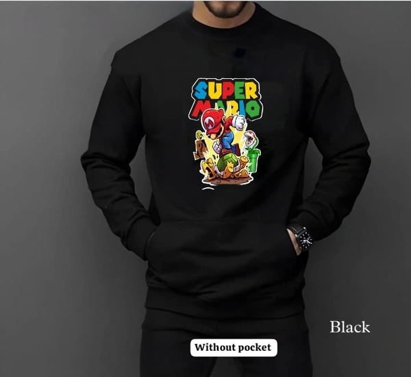 MARIO Heavy BIOWASHED WOLLEN Sweatshirt full sleeves in stock - White