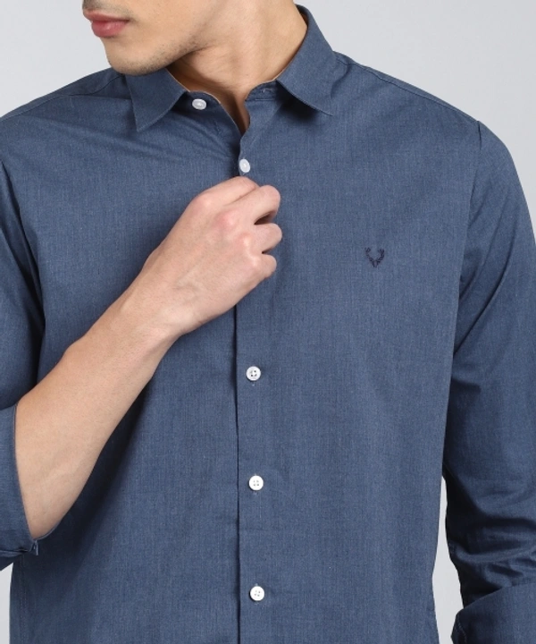 Allen Solly Men Self Design Casual Blue Shirt - 40