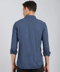 Allen Solly Men Self Design Casual Blue Shirt - 40