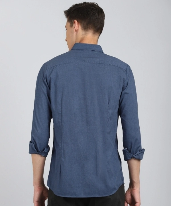Allen Solly Men Self Design Casual Blue Shirt - 40