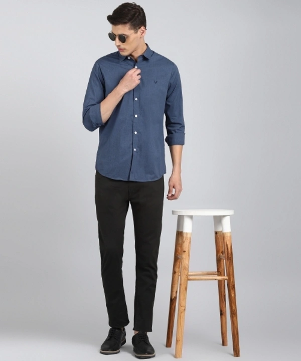 Allen Solly Men Self Design Casual Blue Shirt - 42