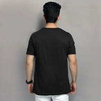  Printed Men Round Neck Black T-Shirt - Messi Logo - M