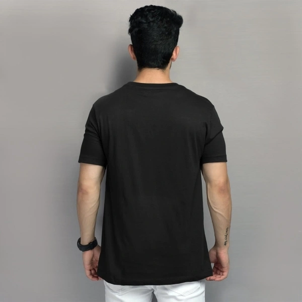  Printed Men Round Neck Black T-Shirt - Messi Logo - M