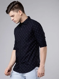 HIGHLANDER Men Solid Casual Blue Shirt - S