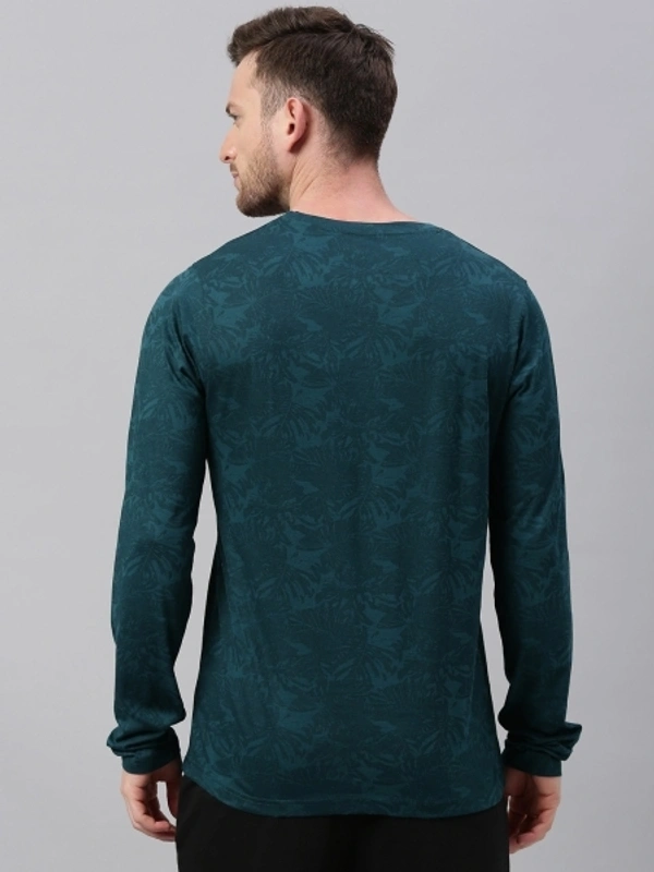Urbano Fashion Printed Men Round Neck Dark Green T-Shirt - M