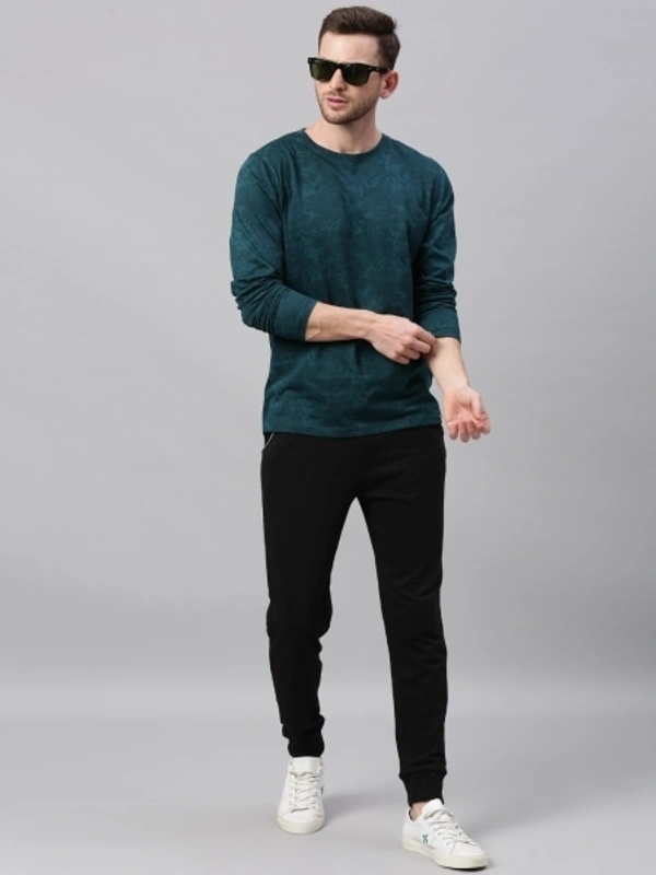 Urbano Fashion Printed Men Round Neck Dark Green T-Shirt - XL