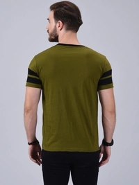 Wrath Color Block Men Round Neck Green, Black T-Shirt - XXL