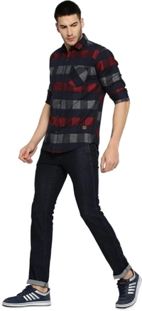 Men Checkered Casual Black Shirt - XL