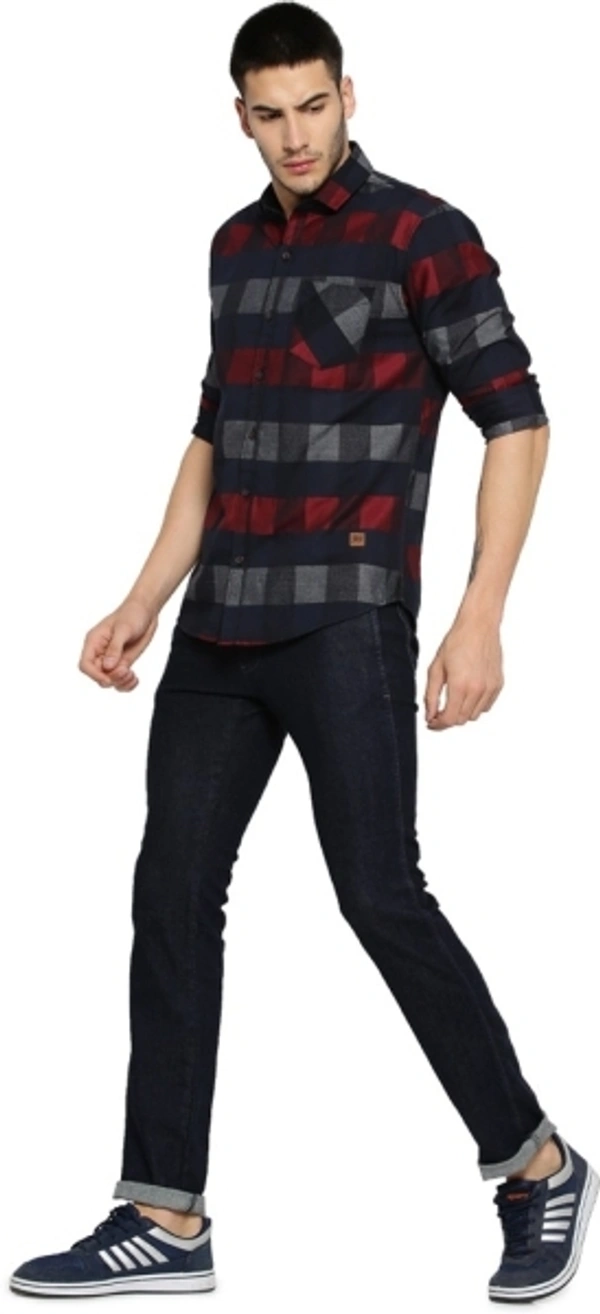 Men Checkered Casual Black Shirt - XL