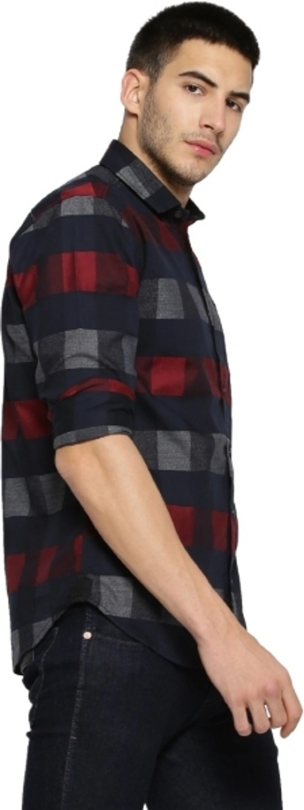 Men Checkered Casual Black Shirt - XL