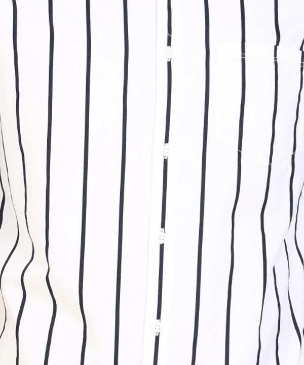 Spykar Men Striped Casual White Shirt - M
