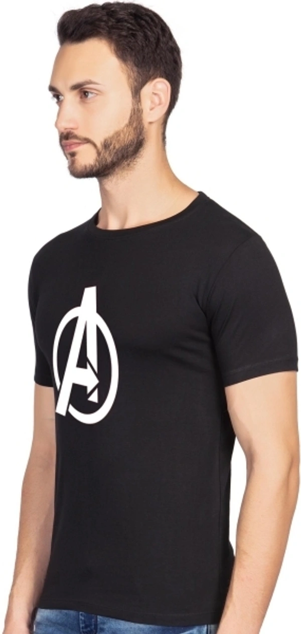 Bluehaaat Printed Men Round Neck Black T-ShirtColor - M