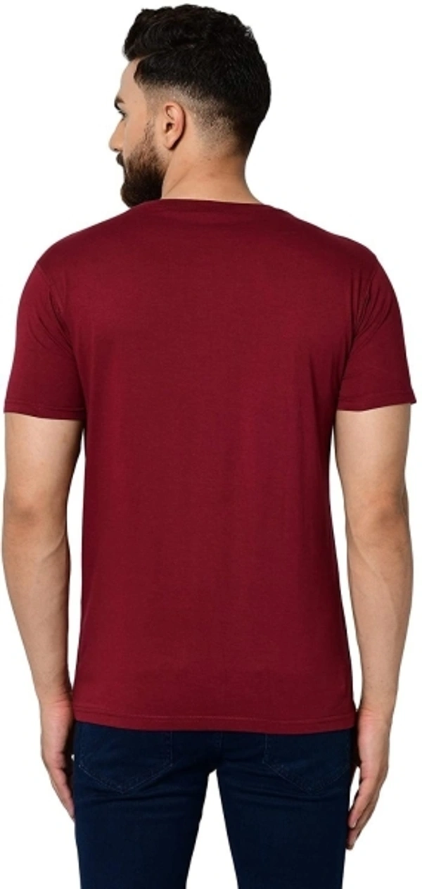 Smartees Printed Men Round Neck Maroon, Black T-Shirt (Pack Of 3) - M