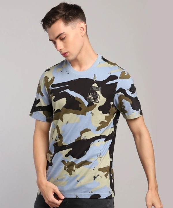 ADIDAS ORIGINALS Military Camouflage Men Round Neck Multicolor T-Shirt - M