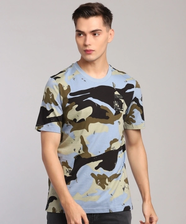 ADIDAS ORIGINALS Military Camouflage Men Round Neck Multicolor T-Shirt - L