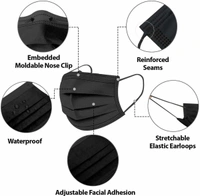 Surgical Face Mask Black - BLACK, 100