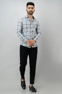 Surhi Men Checkered Casual Grey, Grey Shirt - L
