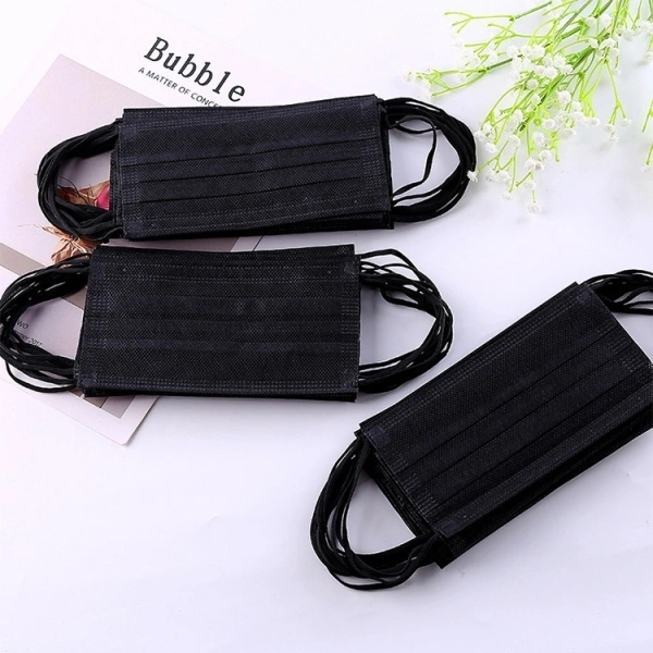 Black Color Disposable 3 Ply Mask For Men, Women, Kids Surgical Mask - 100