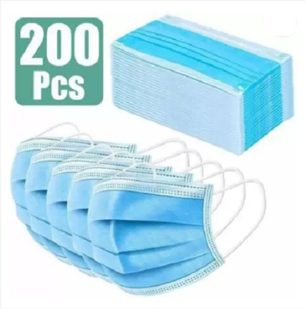 Nea 3 Ply / 3 Layered Face Mask pack of 200 Pharmaceutical / Surgical Face masks - 200, FREE SIZE