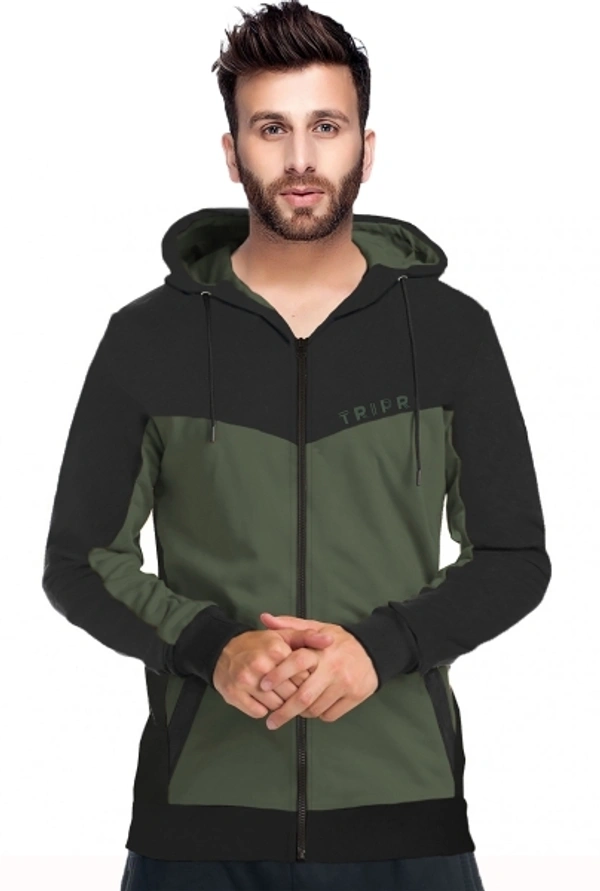 TRIPR Full Sleeve Colorblock Men Jacket - XL