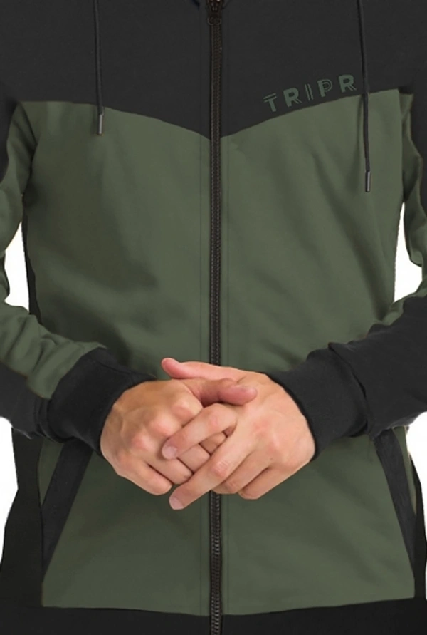 TRIPR Full Sleeve Colorblock Men Jacket - XL