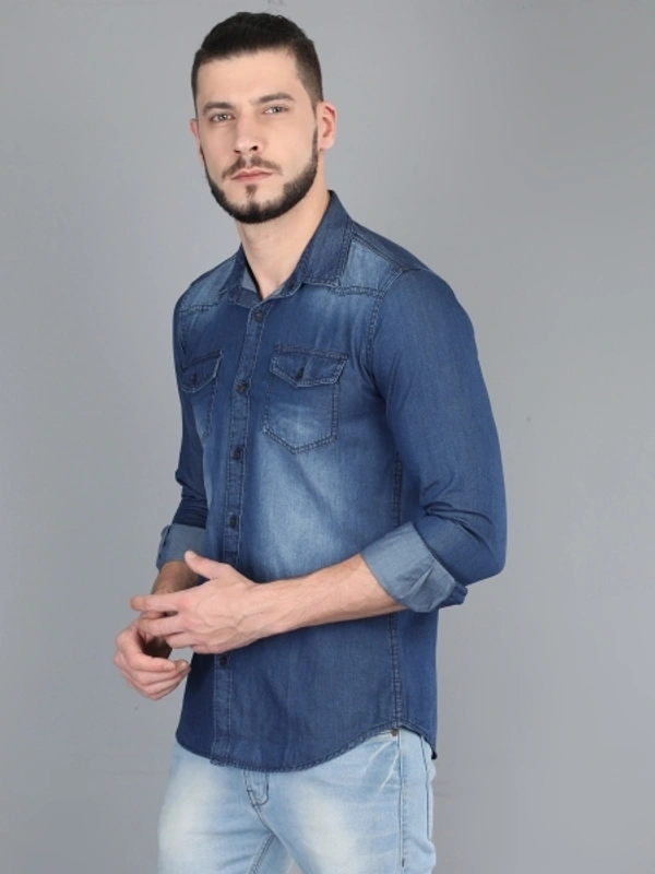 Carbonn Cloth Men Solid Casual Dark Blue Shirt - M