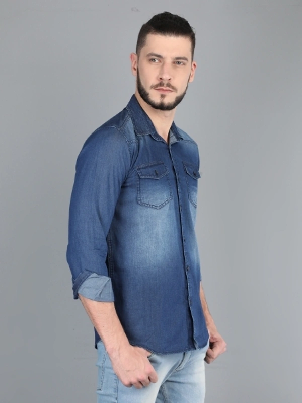 Carbonn Cloth Men Solid Casual Dark Blue Shirt - XL