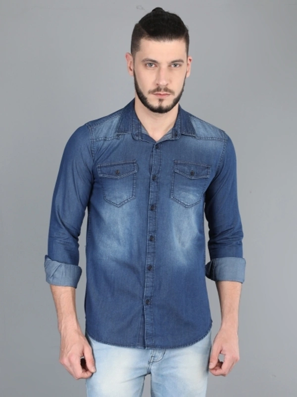 Carbonn Cloth Men Solid Casual Dark Blue Shirt - XXL