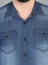 Carbonn Cloth Men Solid Casual Dark Blue Shirt - XXL