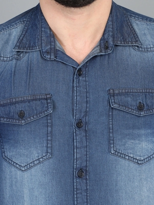 Carbonn Cloth Men Solid Casual Dark Blue Shirt - XXL