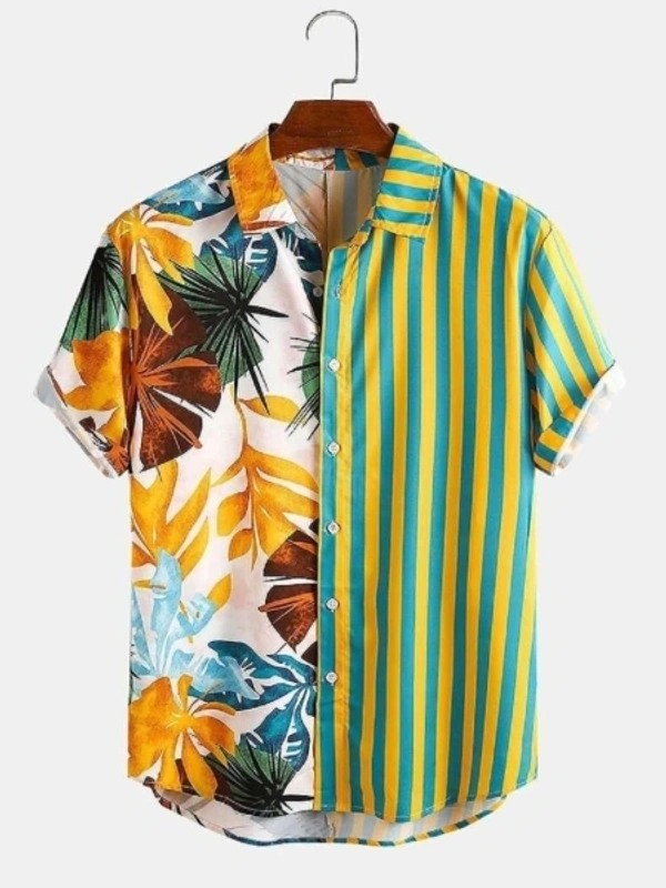 Lizzy Men Printed Casual Multicolor Shirt - M
