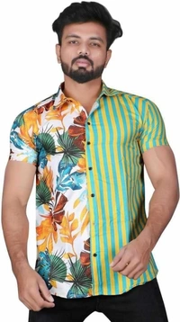 Lizzy Men Printed Casual Multicolor Shirt - M