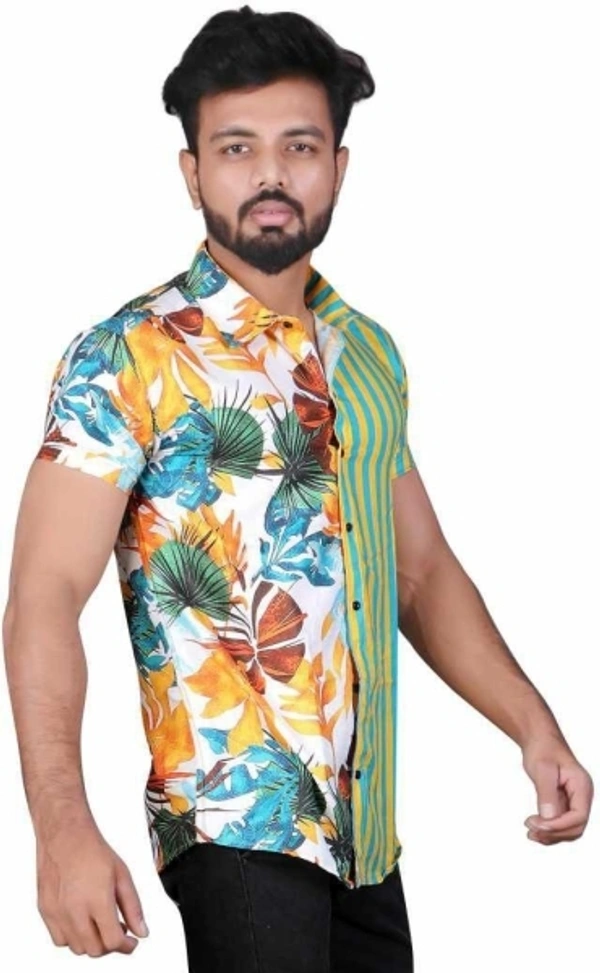 Lizzy Men Printed Casual Multicolor Shirt - M