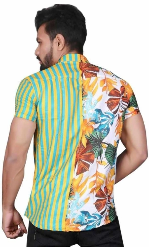 Lizzy Men Printed Casual Multicolor Shirt - M