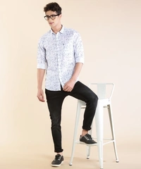 Allen Solly Men Printed Casual Blue Shirt - 38