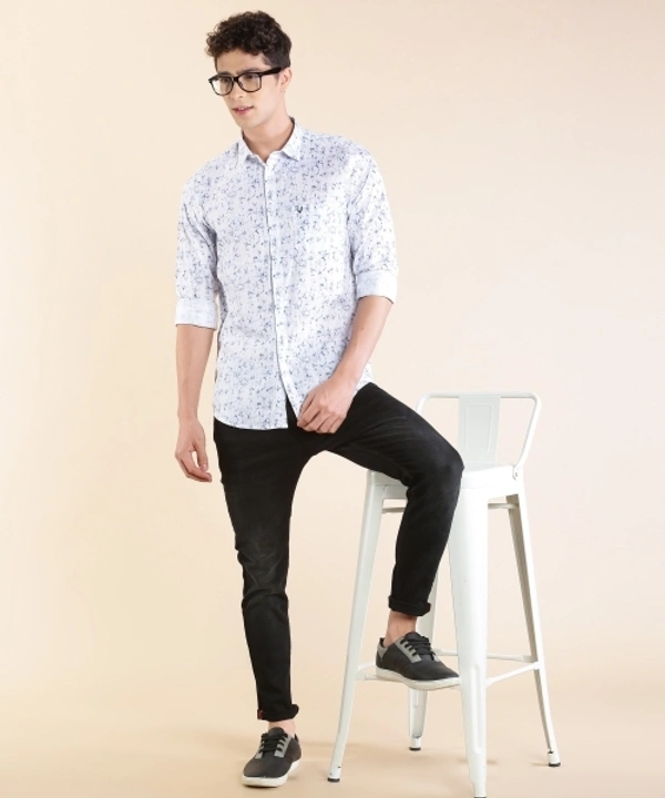 Allen Solly Men Printed Casual Blue Shirt - 38
