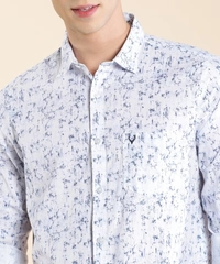 Allen Solly Men Printed Casual Blue Shirt - 44
