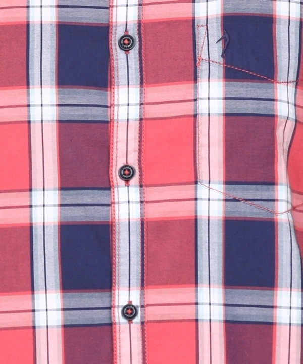 INDIAN TERRAIN Men Checkered Casual Pink Shirt - L