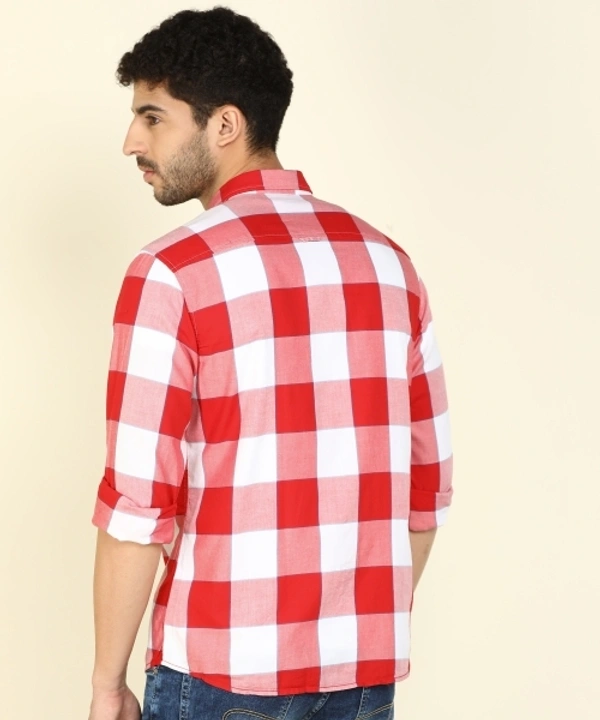 INDIAN TERRAIN Men Checkered Casual Red Shirt - M