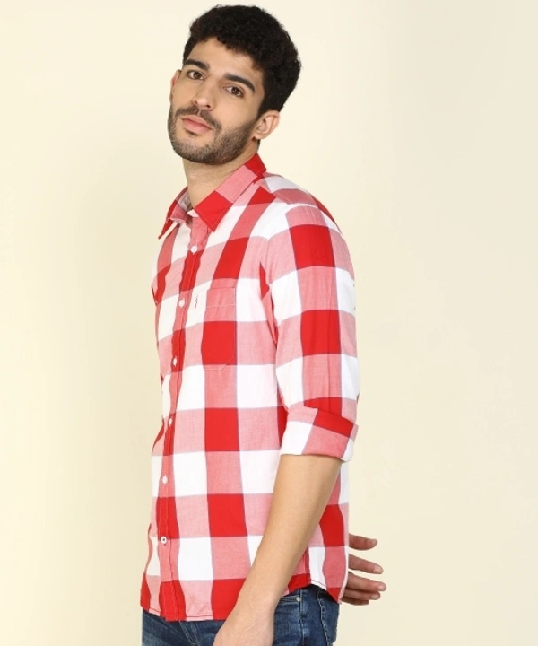 INDIAN TERRAIN Men Checkered Casual Red Shirt - XXL