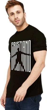 Uniplanet Store Graphic Print Men Round Neck Black T-Shirt- Ronaldo - XXL