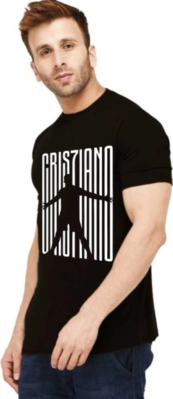 Uniplanet Store Graphic Print Men Round Neck Black T-Shirt- Ronaldo - XXL