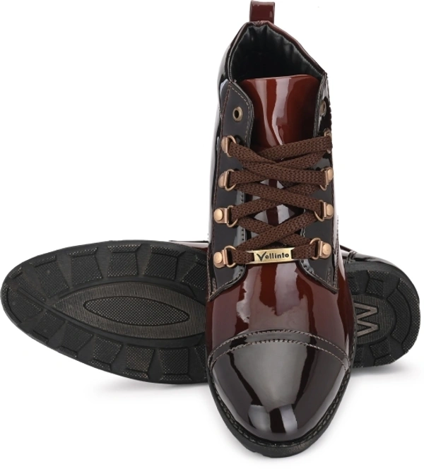 Vellinto Royal Look Party Wear Shoes For Men ll Casual Shoes For Men ll Latest Patent Leather Boots for Men Boots For Men - 6