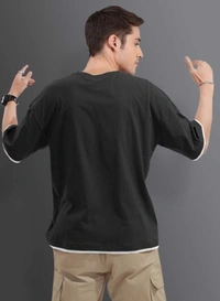 CLOFLIX Solid Men Round Neck Black T-Shirt - M