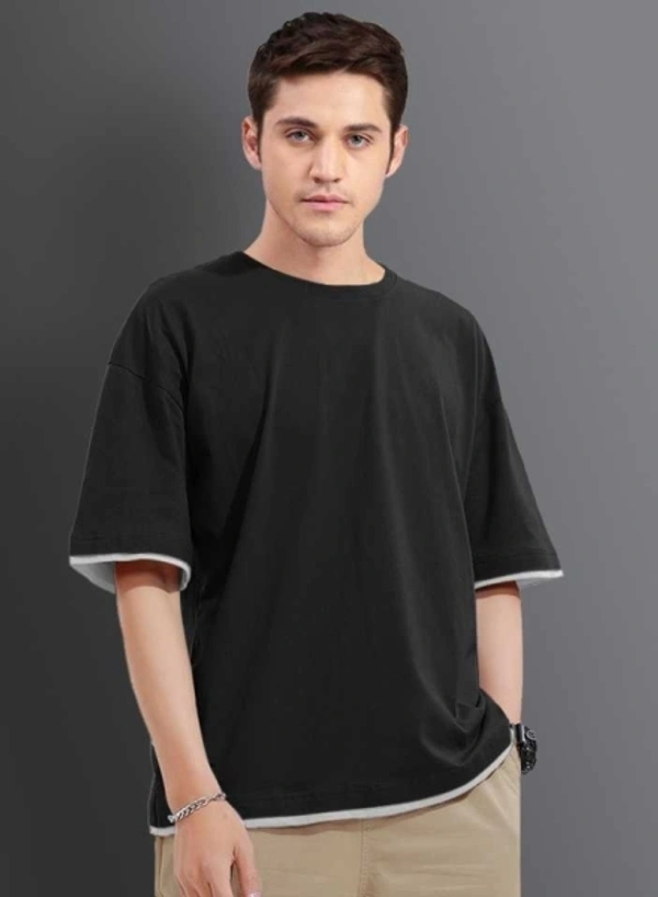 CLOFLIX Solid Men Round Neck Black T-Shirt - L